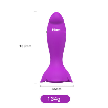 Wireless Remote Control Silicone Rose Vibrator-EROSREALM