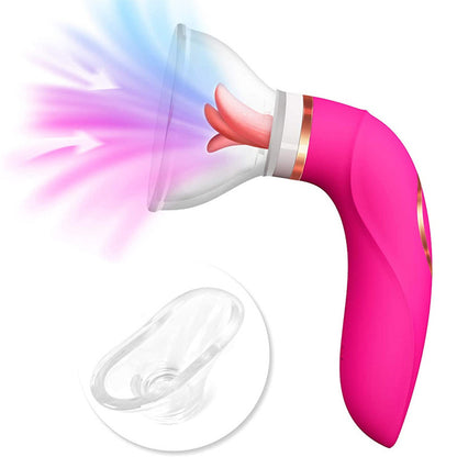 Clitoral Sucking Licking Vibrator. G Spot Tongue Vibrator with 8 Suction Modes & 10 Tail Vibration Modes & 5 Licking Modes.-EROSREALM