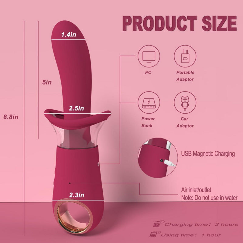 Morgan 2-in-1 Removable Clit Sucker & Vibrating Dildo-EROSREALM