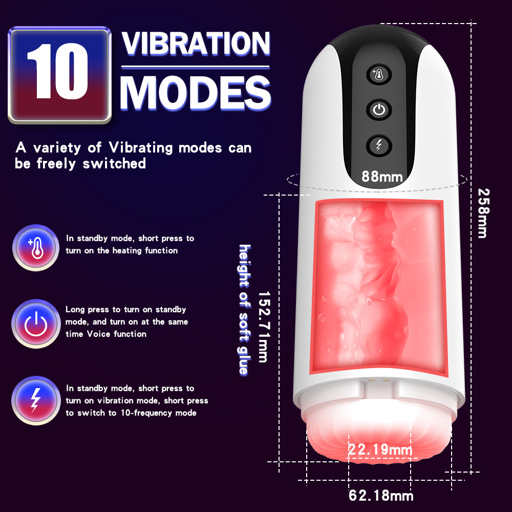 Al - Heating 10 Frequency Vibration Male Masturbator-EROSREALM