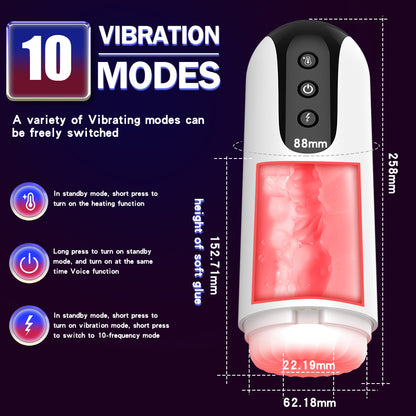 Al - Heating 10 Frequency Vibration Male Masturbator-EROSREALM