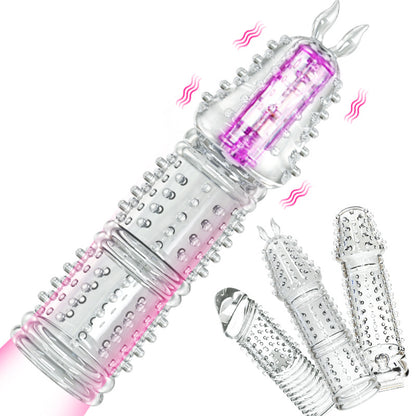 Male Vibrating Crystal Wolf Teeth Penis Sleeve-EROSREALM