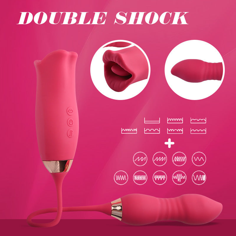 Scarlet Rose Lip 3-in-1 Bitting & Thrusting Vibrator-EROSREALM