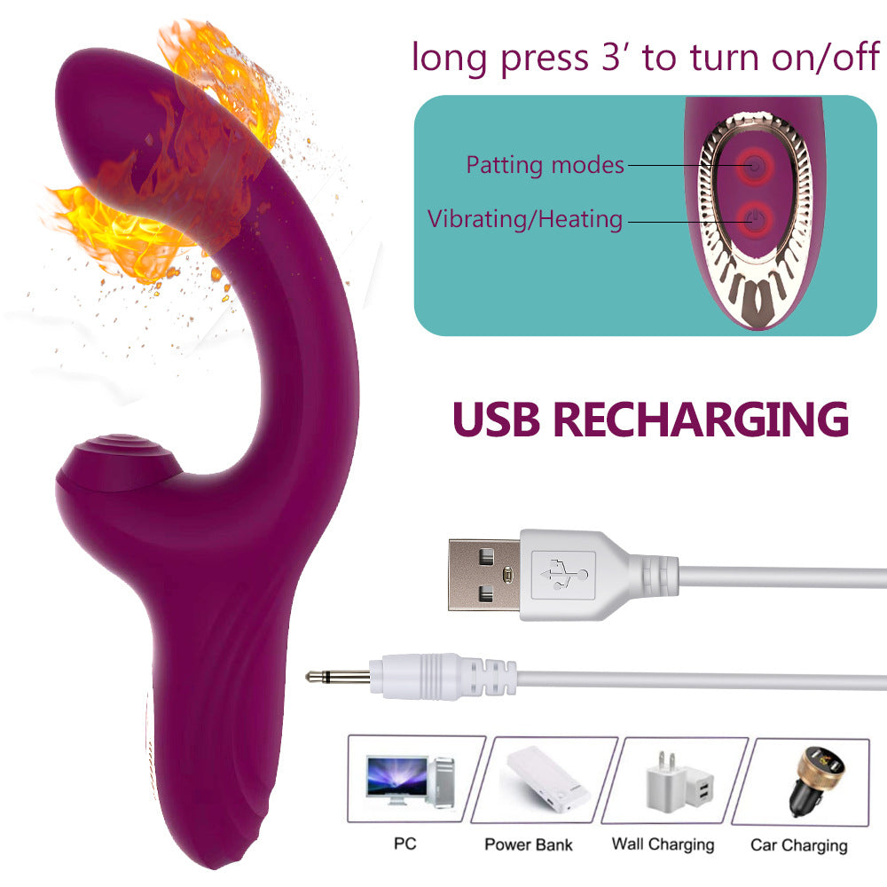 2-in-1 Tapping Strong Shock G-spot Vibrator-EROSREALM