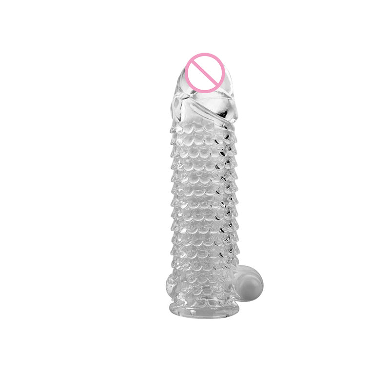 Reusable Penis Vibrator Ring Cock Extender Sleeve-EROSREALM