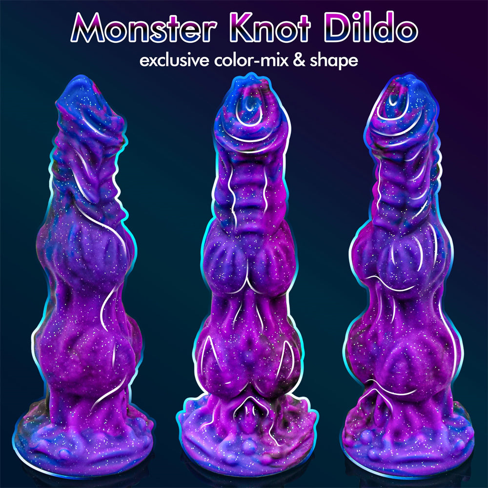 9.6 Inches Monster Dildo Fantasy Horse Dildo With 2 Big Knots And Strong Suction Cup-EROSREALM