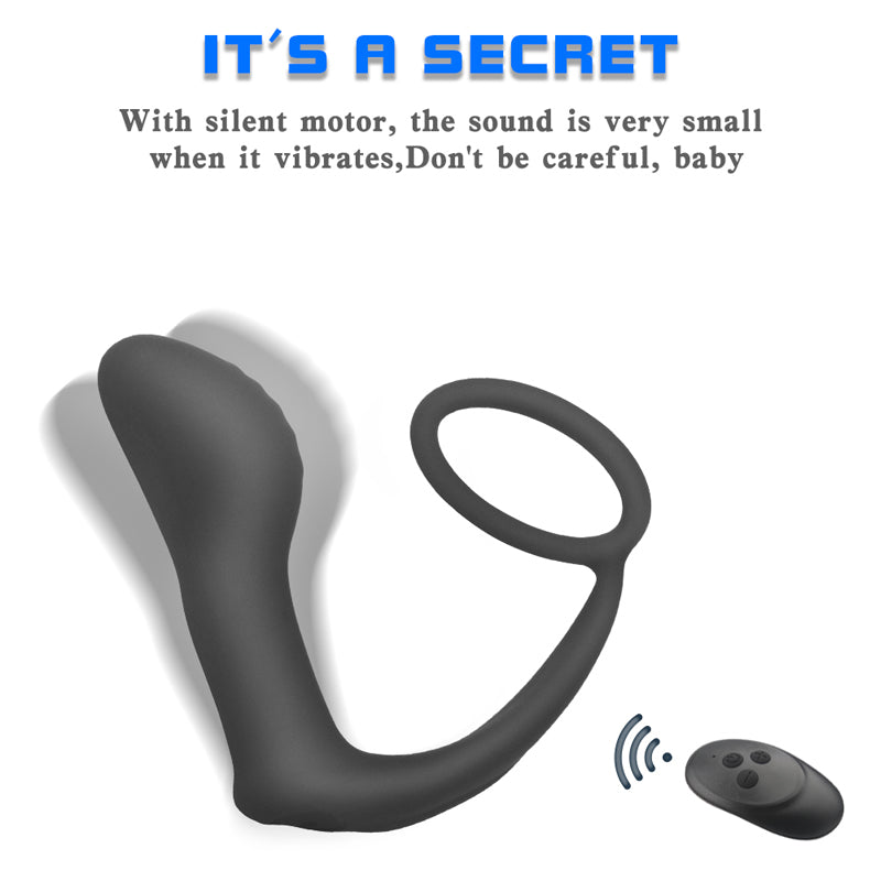 Prostate Massager Anal Vibrator Male Delay Ejaculation Ring Anal Plug Prostate Stimulator Cock Rings-EROSREALM