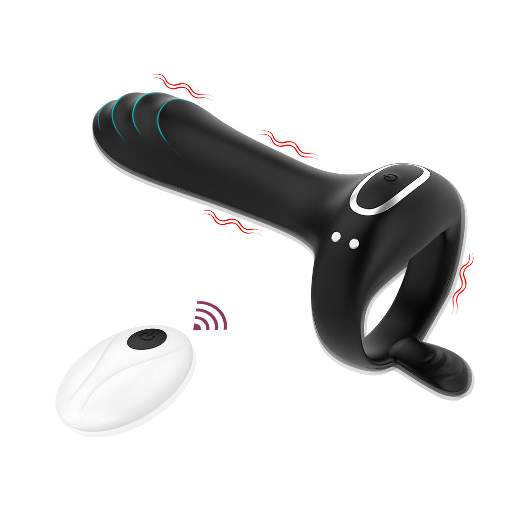 Wireless Remote Vibrator Double Cock Ring Delay Ejaculation Penis Ring For Men-EROSREALM