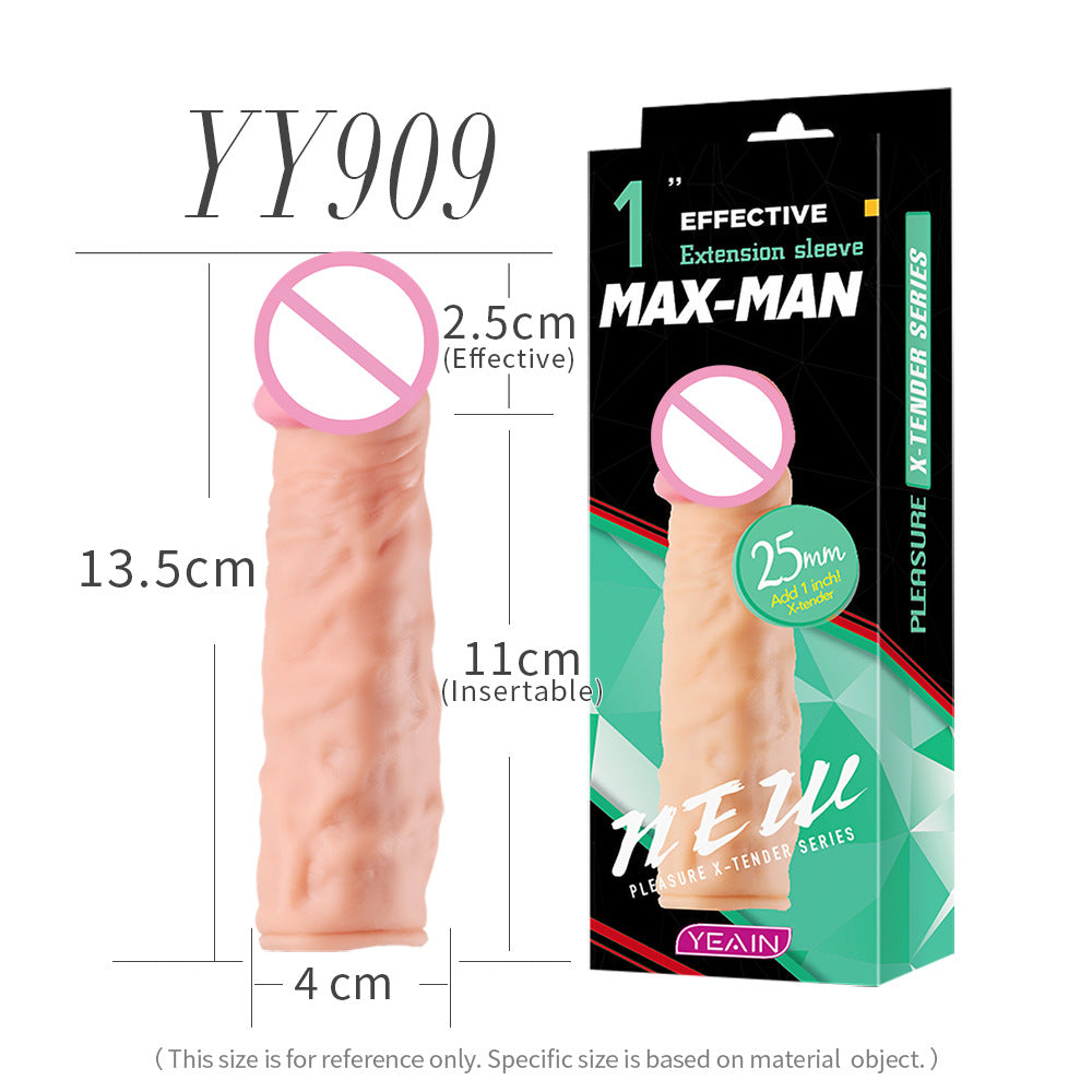 Silicone Extension Penis Sleeve Set Male Wolf Teeth Cover-EROSREALM