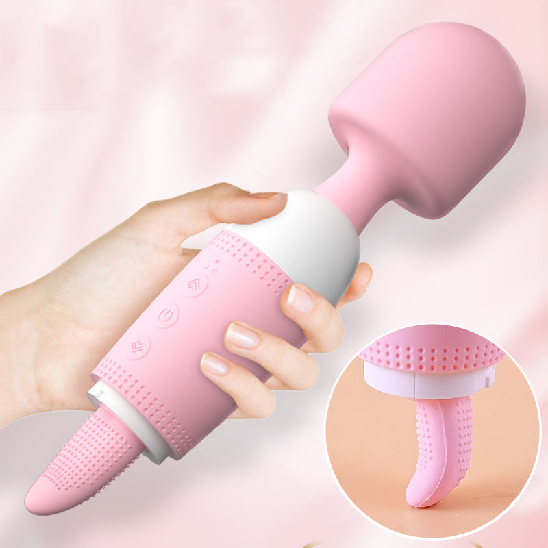 Vibrator Magic Wand Body Massager with Soft Tongue Licking-EROSREALM