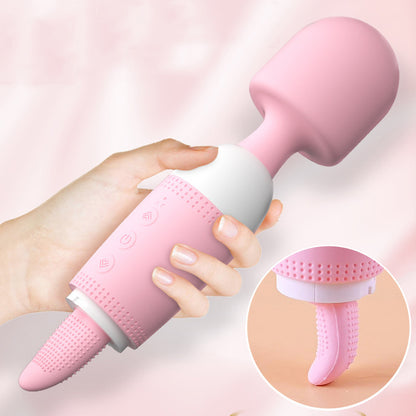 Vibrator Magic Wand Body Massager with Soft Tongue Licking-EROSREALM