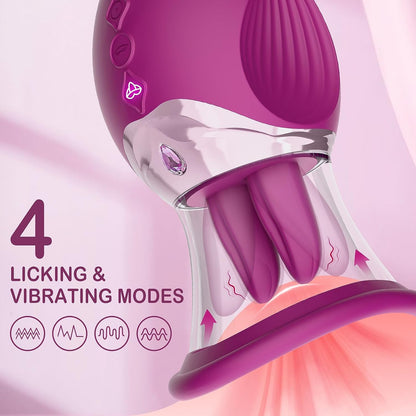 Elsa 2.0 Dual-tongue Licking Clit & Nipple Sucker With Thrusting Vibrator-EROSREALM