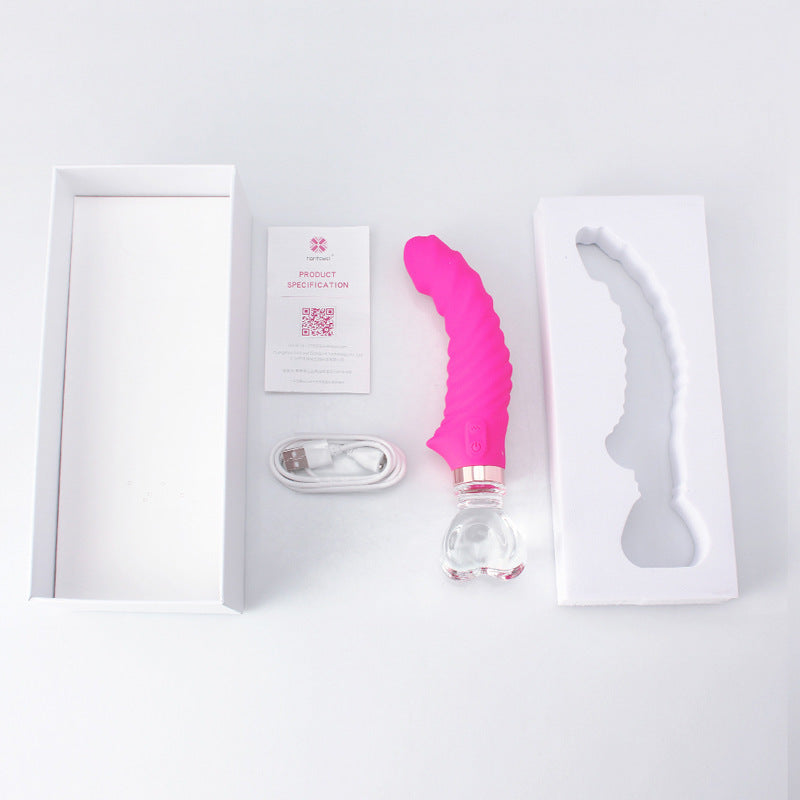 G-spot Massager Silicone Dildo Vibrator with LED Light-EROSREALM