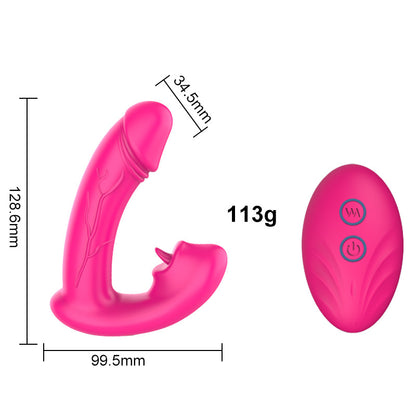 Wireless Remote Control Tongue Vibrator Wearable Vibrating Dildo-EROSREALM