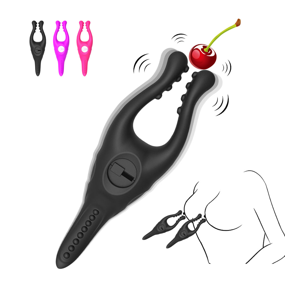 Vibrating Breast Clip Nipple Massager-EROSREALM