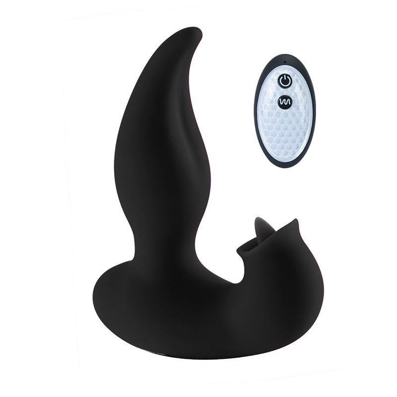 Remote Control Double Tongue Licking Wearable Anal Vibrator-EROSREALM