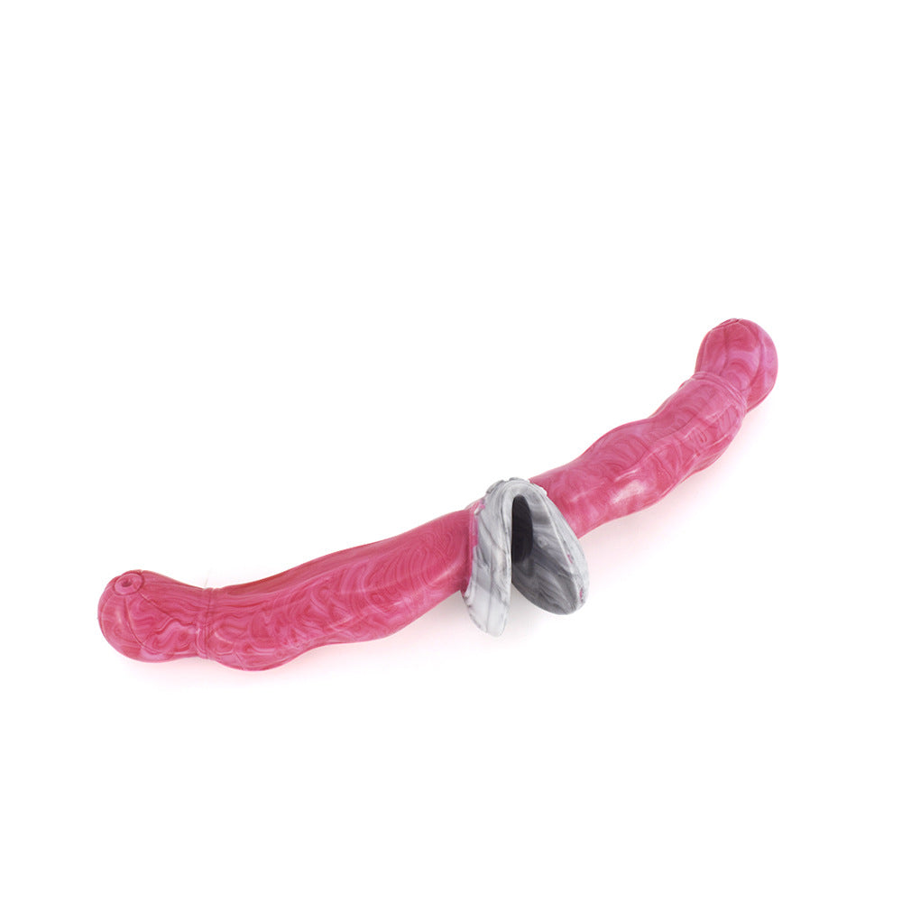 Double Ended Silicone Dildo Shaped Anal Plug-EROSREALM