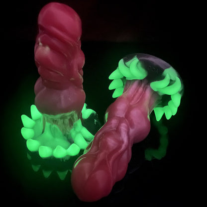 Surreal Realistic Wolf Teeth Luminous Silicone Dildo With Suction Cup-EROSREALM