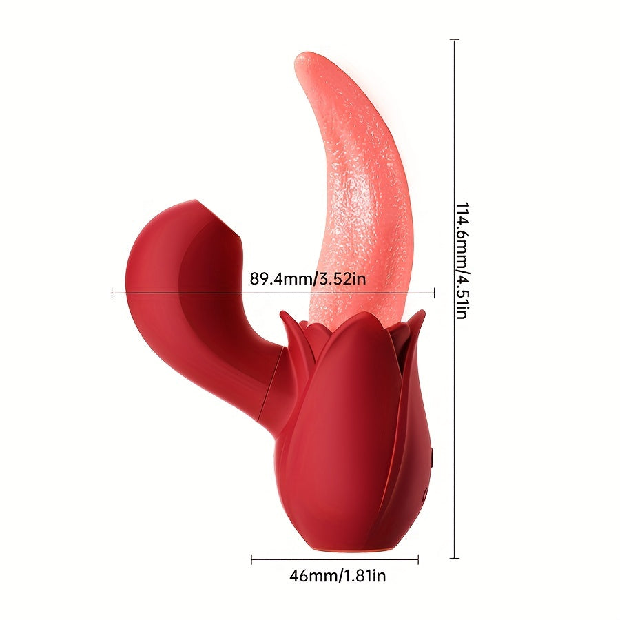 Mia 3-in-1 Tongue-licking & Sucking Rabbit Rose Vibrator-EROSREALM