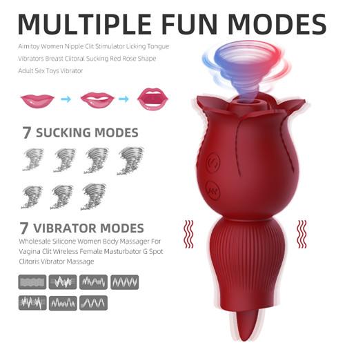 Rose Vibrator Red 2 Heads-EROSREALM