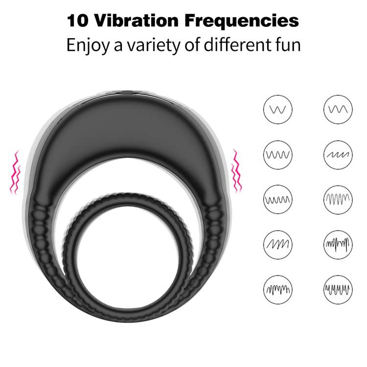 Charging Double Ring Delay Vibration Lock Sperm Ring-EROSREALM