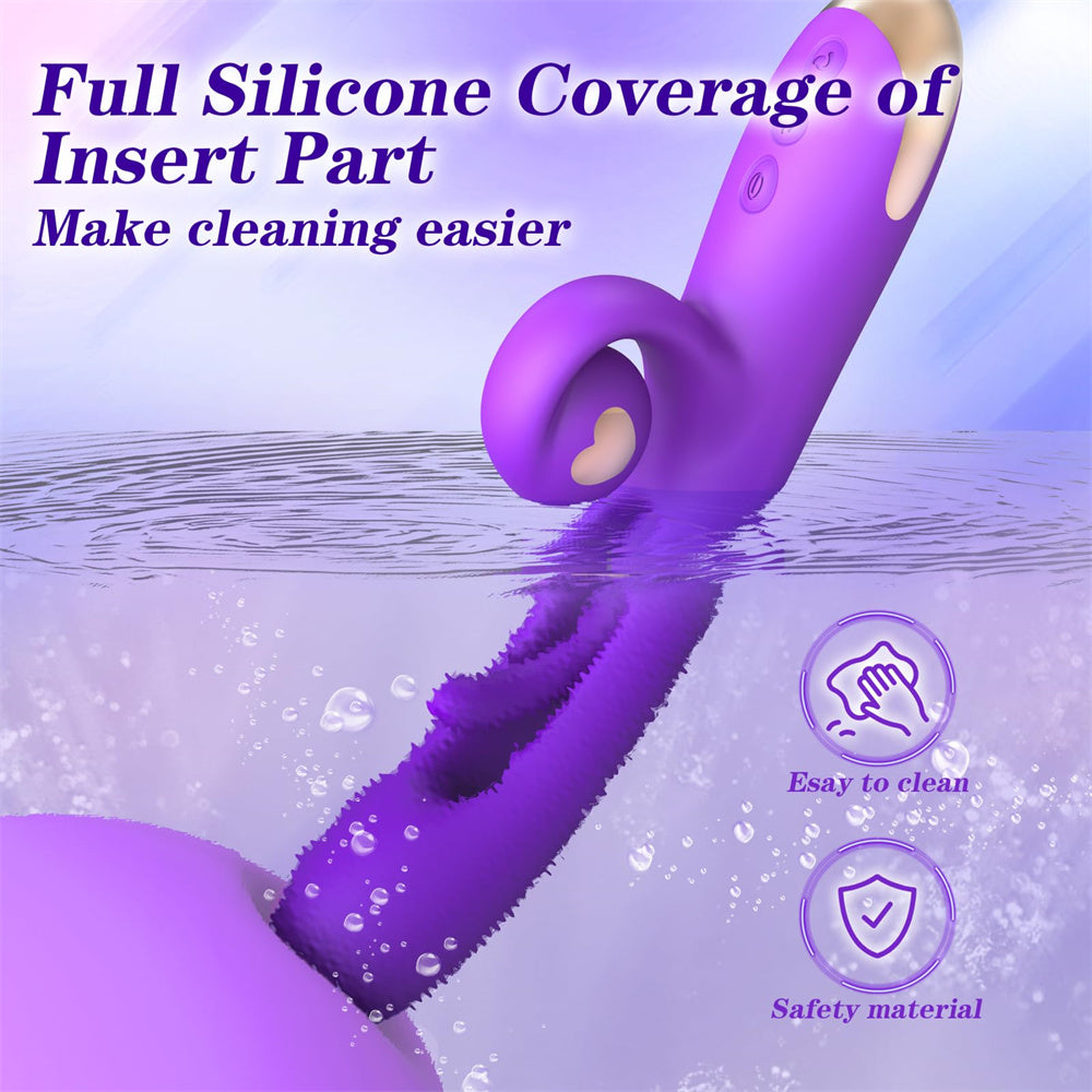 G Spot Vibrator Dildo Rabbit Adult Toys With 10 Vibration 7 Flapping Modes-EROSREALM