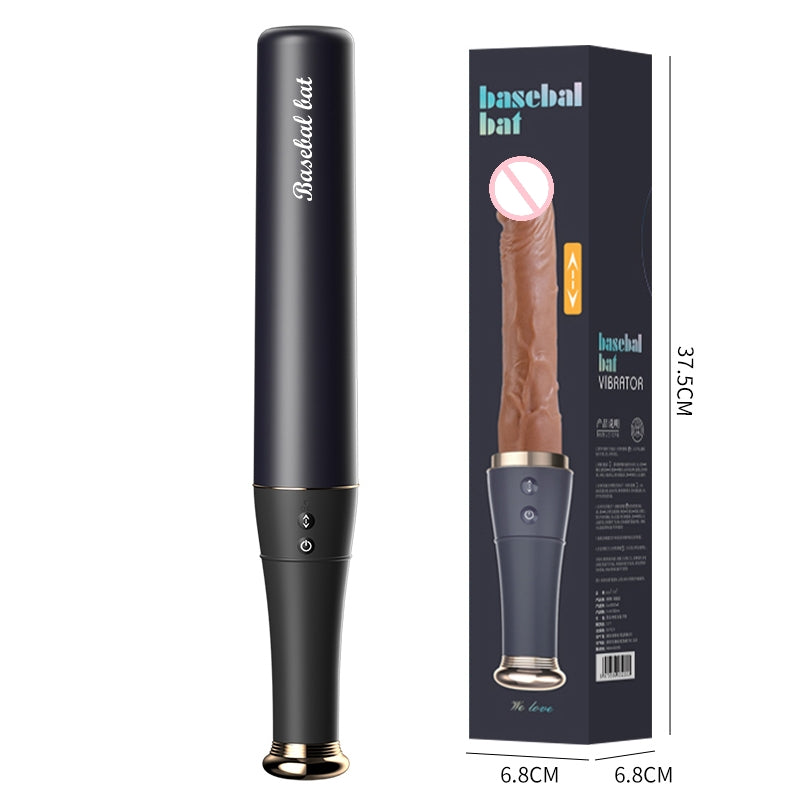 9.4 Inch Handheld Heating Thrusting & Tongue Licking 2 in 1 Baseball Bat Shaped Dildo-EROSREALM