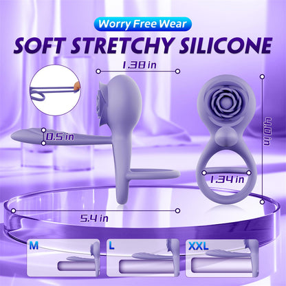 App Remote Control Vibrating Cock Ring Clit G spot Vibrator-EROSREALM