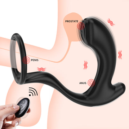 Greedy Finger Male Vibrating Clip Prostate Massager With Cock Ring-EROSREALM