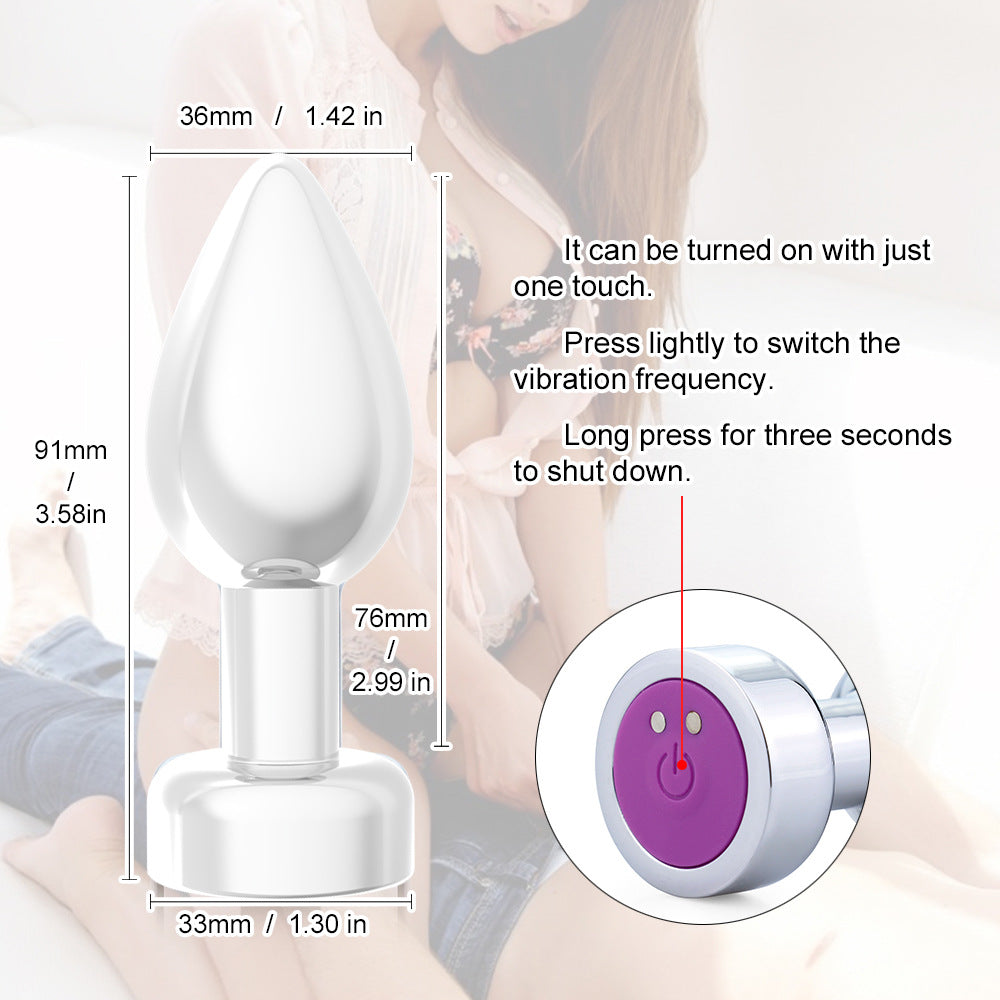 Metal Anal Plug Vibrator Prostate Massager With Remote Control-EROSREALM