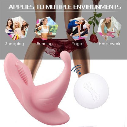 Wireless Remote Control Butterfly Vibrating Panties Dildo Vibrator Clitoral Stimulator-EROSREALM