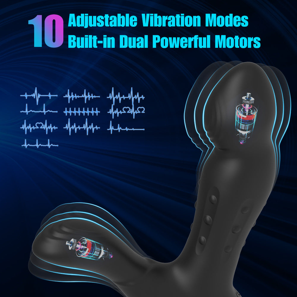 Pearls Pleasure 3-in-1 Wiggling Thrusting And Vibrating Remote Control Prostate Massager-EROSREALM