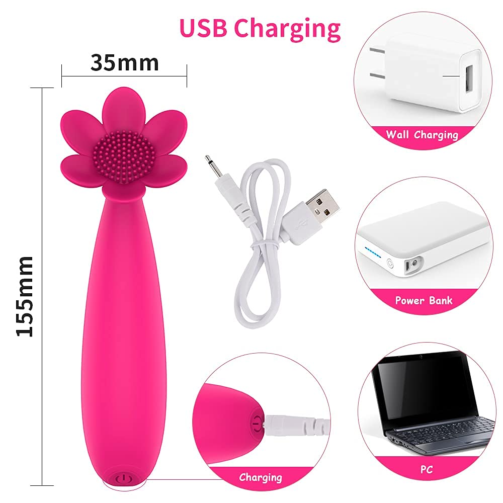 Little Flower Nubby Massager. Rose Toy With 19 Strong Vibration Modes-EROSREALM