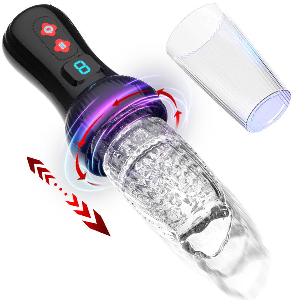 3.1 Version Torch 9 *9 Thrusting Rotating Penis Stroker Male Rose Toy-EROSREALM