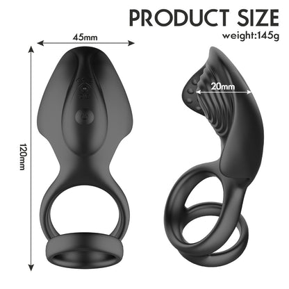 Silicone Vibration Cock Ring Prostate Masturbation Penis Ring-EROSREALM