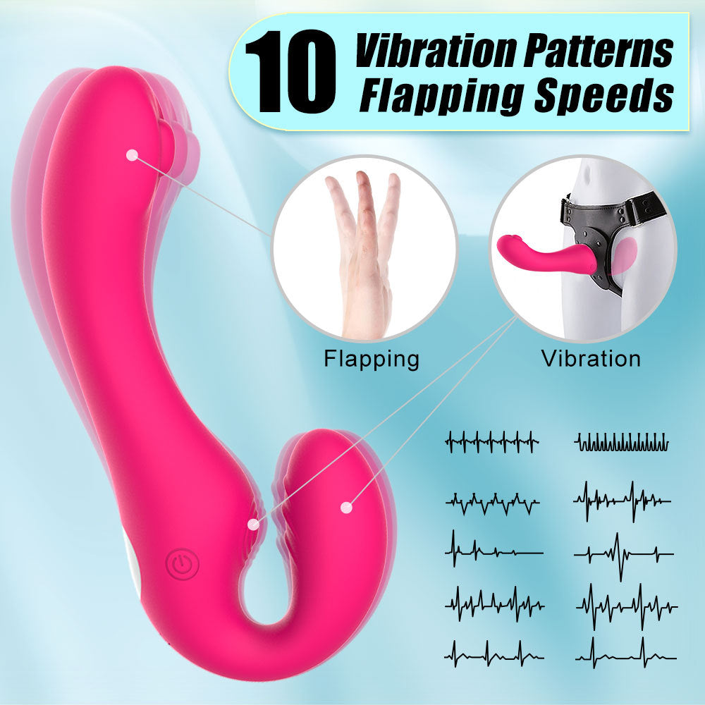 Roma-s Wireless Remote Control Flapping Strapless Wearable Vibrator For Couple-EROSREALM