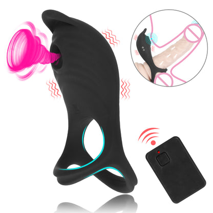 5 Frequency G-spot Sucking Vibrating Penis Ring Clitoris Stimulation Cock Ring-EROSREALM