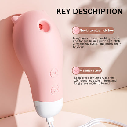 3 In 1 Sucking Tongue Licking Vibrator Invisible Egg-EROSREALM