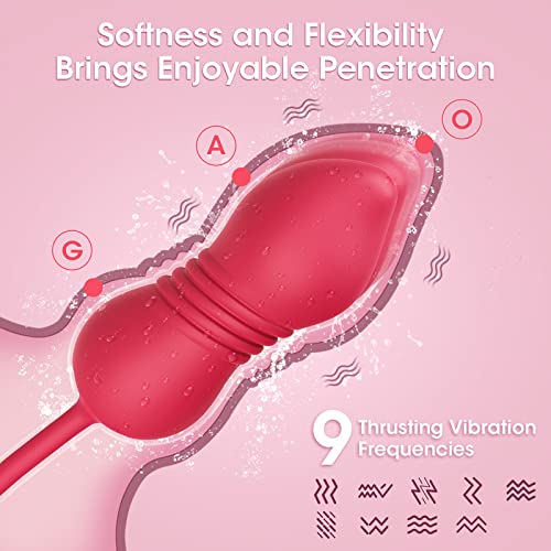 3in1 Tongue Licking Thrusting Vibrating Rose Extender-EROSREALM