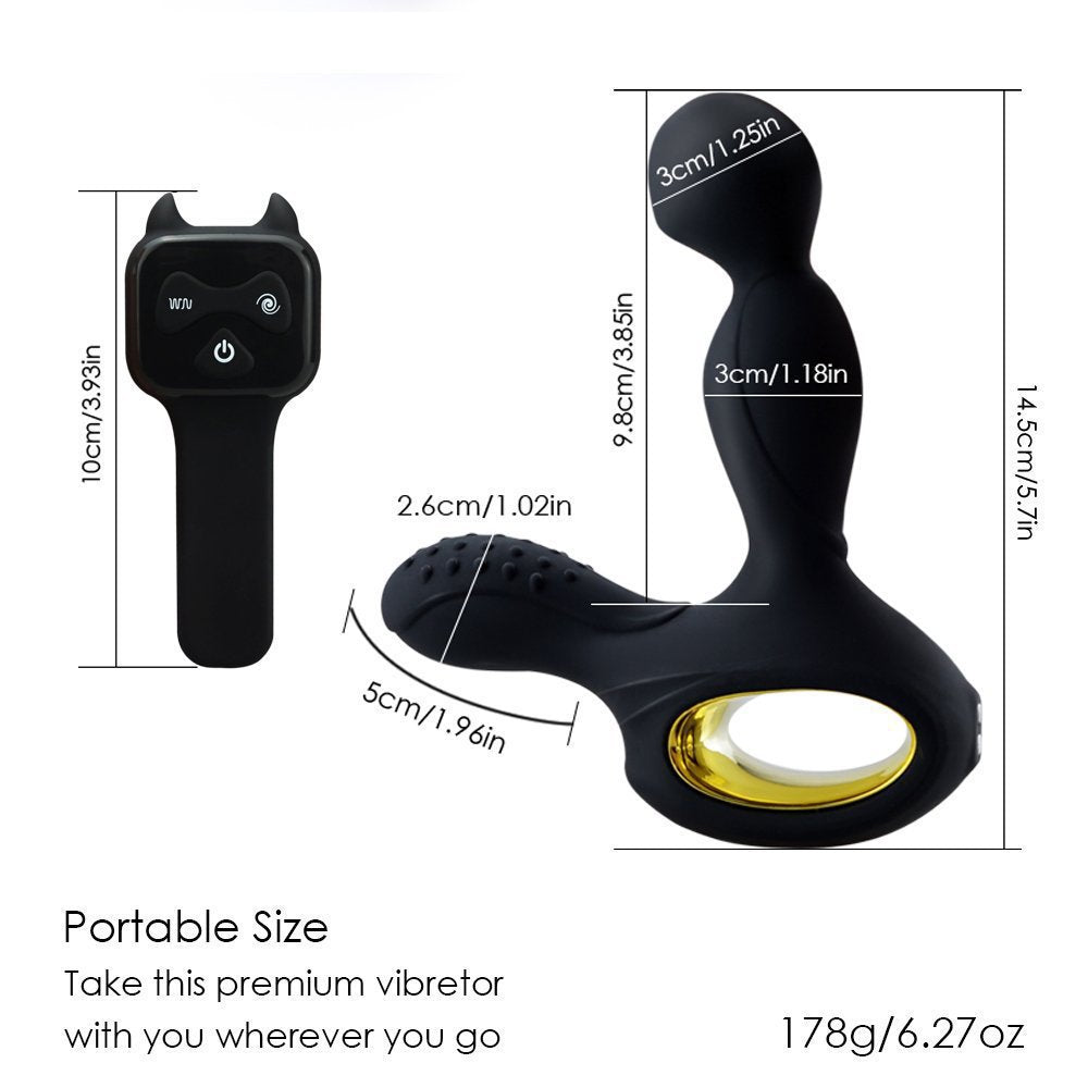 10 Speeds 360 Degree Rotating Heating Prostate Massager Anal Plug Vibrator With Remote Control-EROSREALM