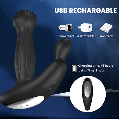 Prostate Massage Vibrator Remote Control Anal Toy with Rotating Beads-EROSREALM