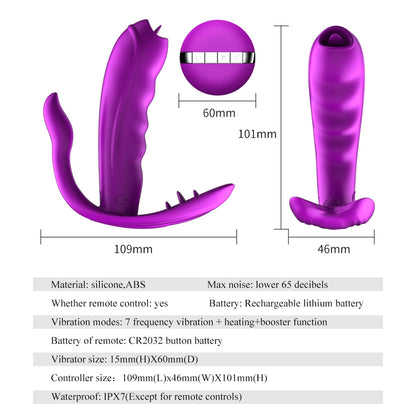 Wearable Orgasm Vibrator for Women G Spot Clitoris Stimulator Anal Massage Heating Dildo Vibrator-EROSREALM