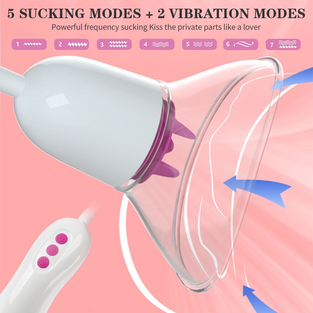 Tongue Licking Vibrator Vaginal Stimulator Breast Massager-EROSREALM