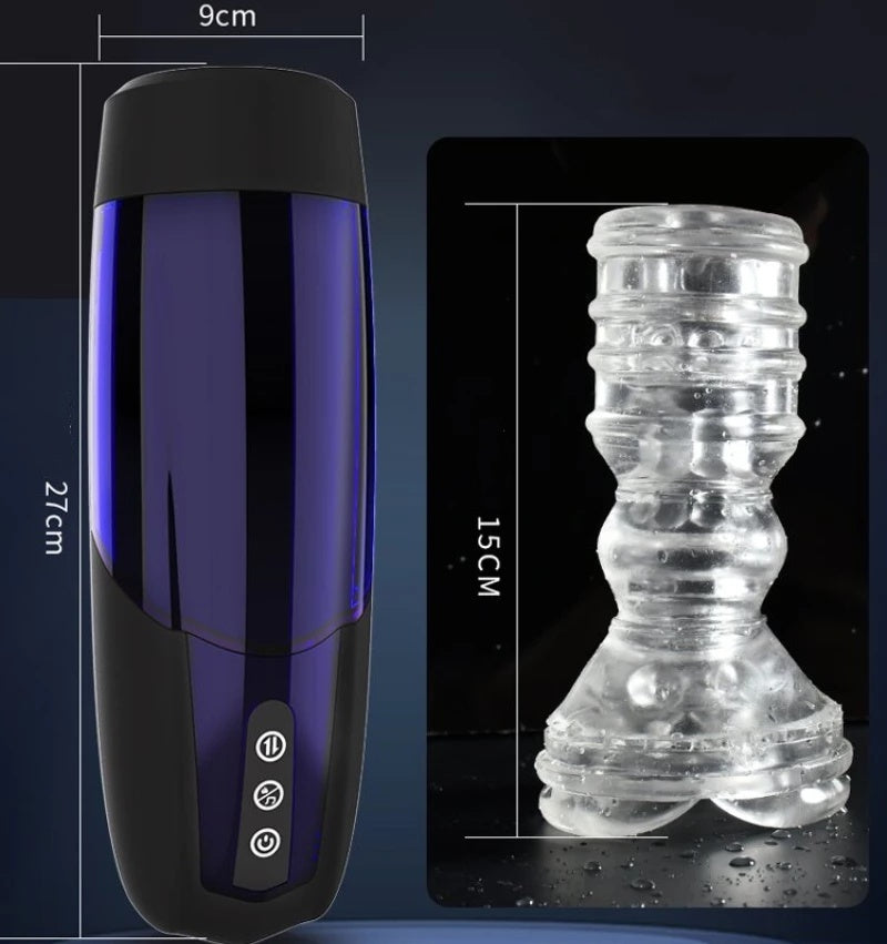 Automatic Bead Rotating Telescopic Interactive Masturbation Cup-EROSREALM