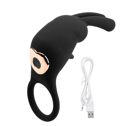 Rabbit Cock Ring Vibrator Male Delay Ejaculation Massager Clitoris Stimulation Sex Toys For Couple-EROSREALM