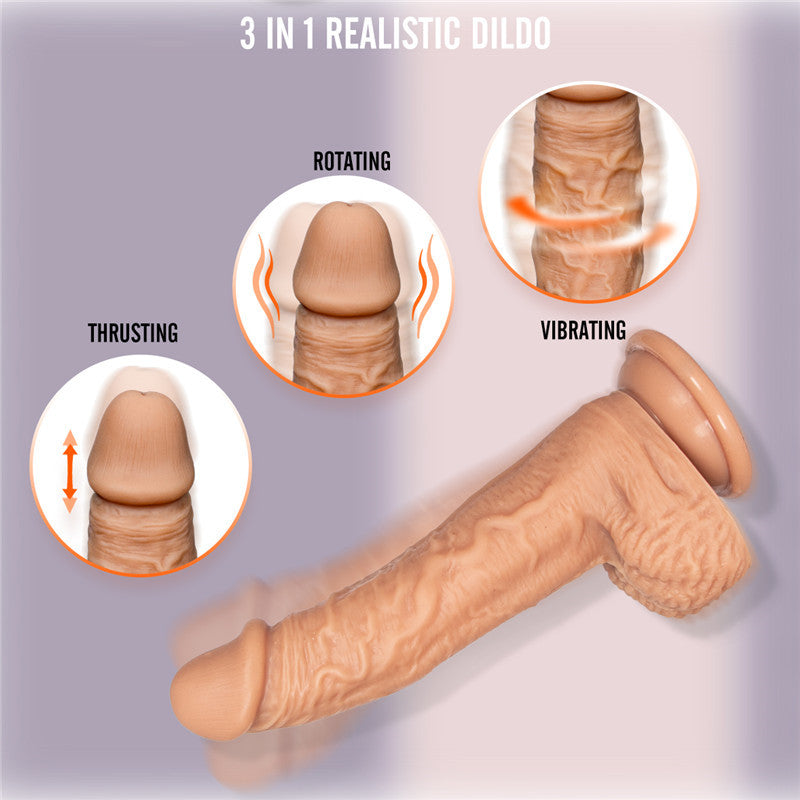 F19 Three Sizes Warming Thrusting Swinging Vibrating Dildo-EROSREALM