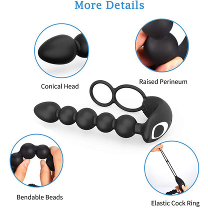 Butt Plug Anal Sex Toys with Penis Ring Prostate Massager-EROSREALM