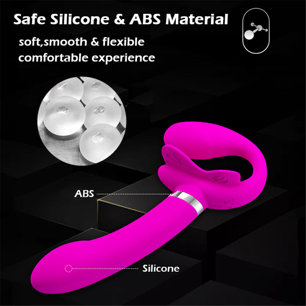 12 Speed Vibrating Strapless Strap-on Dildos Vibrators For Women-EROSREALM