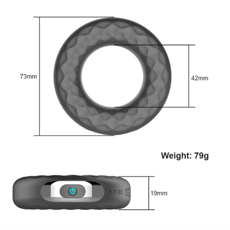 Vibration Ring Lock Essence Men's Penis Ring Doughnut Dual Wireless Remote Control Charging Egg Jumping Variety Adorable Hair Generation-EROSREALM