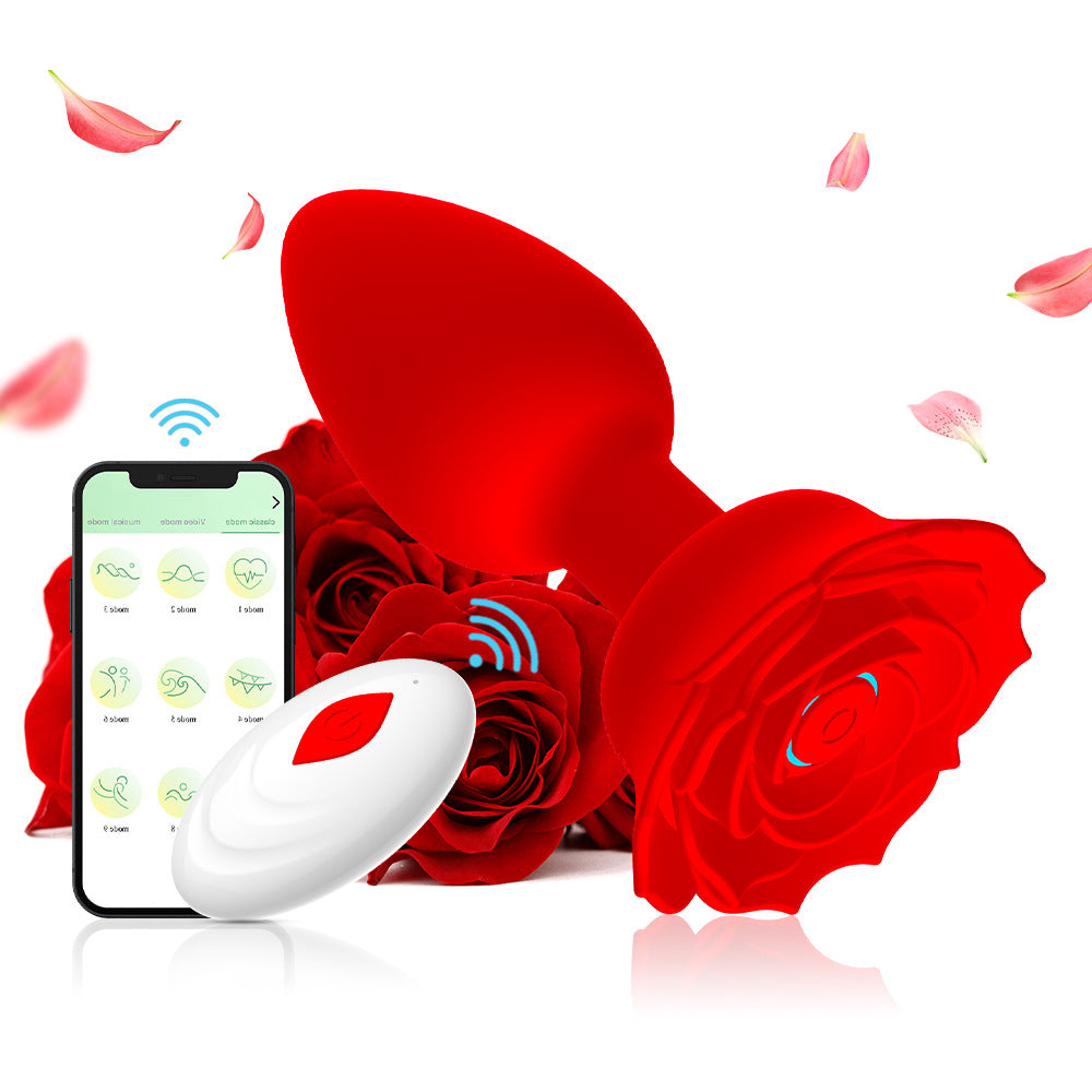 App / Wireless Remote Control Rose Anal Plug-EROSREALM